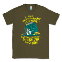Army Green Pinky and the Brain The World Classic Tee - maiPhamDesign