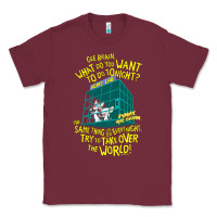Burgundy Pinky and the Brain The World Classic Tee - maiPhamDesign