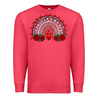 Cardinal valentines day rainbow with roses Premium Sweatshirt - RanaPortraitStore