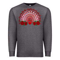 Charcoal Heather valentines day rainbow with roses Premium Sweatshirt - RanaPortraitStore