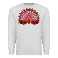 Dove Grey valentines day rainbow with roses Premium Sweatshirt - RanaPortraitStore