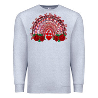Heather Grey valentines day rainbow with roses Premium Sweatshirt - RanaPortraitStore