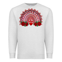 Oatmeal Heather valentines day rainbow with roses Premium Sweatshirt - RanaPortraitStore