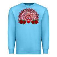 Ocean Blue valentines day rainbow with roses Premium Sweatshirt - RanaPortraitStore