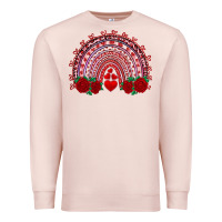 Pale Pink valentines day rainbow with roses Premium Sweatshirt - RanaPortraitStore