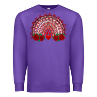Purple valentines day rainbow with roses Premium Sweatshirt - RanaPortraitStore