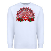 White valentines day rainbow with roses Premium Sweatshirt - RanaPortraitStore