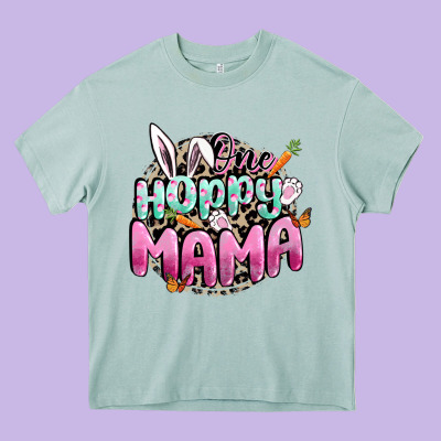 One Hoppy Mama Easter Day Heavy Core Tee Designed By Cowgirlartshop