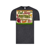 Vintage Black eat sleep football repeat tumbler Vintage Tee - BundleAndBundleShop