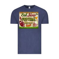 Vintage Denim eat sleep football repeat tumbler Vintage Tee - BundleAndBundleShop