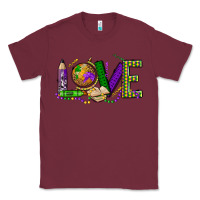 Burgundy love teacher mardi gras Classic Tee - OliviaCreatesArt