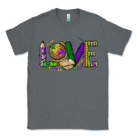 Charcoal Heather love teacher mardi gras Classic Tee - OliviaCreatesArt