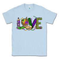 Dusty Blue love teacher mardi gras Classic Tee - OliviaCreatesArt