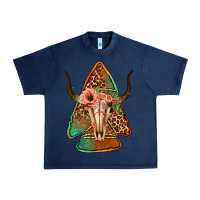 Navy bullskull arrowhead Urban Heavy Tee - Jasminsmagicworld