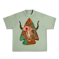 Oil Green bullskull arrowhead Urban Heavy Tee - Jasminsmagicworld