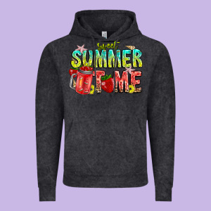 Summer Time Vintage Hoodie Designed By Cowhidedigitalart