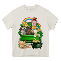 Cream St. Patrick's Day animal truck Heavy Core Tee - CowGirlArtShop
