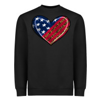 Black leopard with american flag Heavyweight Sweatshirt - RanaPortraitStore
