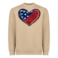 Mushroom leopard with american flag Heavyweight Sweatshirt - RanaPortraitStore