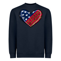 Navy leopard with american flag Heavyweight Sweatshirt - RanaPortraitStore
