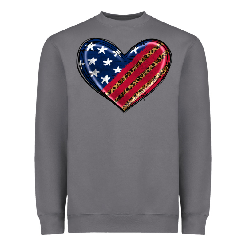Leopard With American Flag Heavyweight Sweatshirt by RanaPortraitStore | Teevron