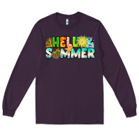 Plum Hello Summer Long Sleeve Tee - CowhideDigitalArt