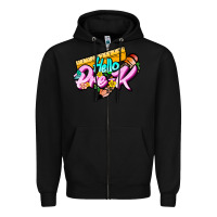 Black hello pre k Zipper Hoodie - JahusDesignShop