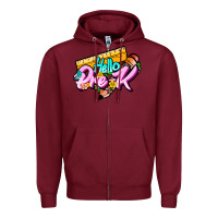 Burgundy hello pre k Zipper Hoodie - JahusDesignShop