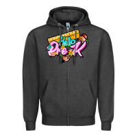 Charcoal Heather hello pre k Zipper Hoodie - JahusDesignShop