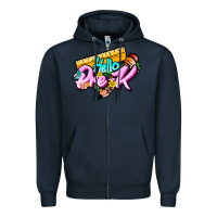 Navy hello pre k Zipper Hoodie - JahusDesignShop