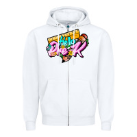White hello pre k Zipper Hoodie - JahusDesignShop