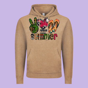 Peace Love Summer Vintage Hoodie Designed By Cowhidedigitalart