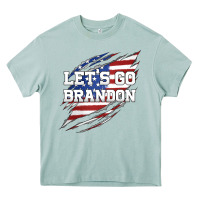 Arona Let's Go Brandon Ripped Cloth with American Flag Heavy Core Tee - Jasminsmagicworld