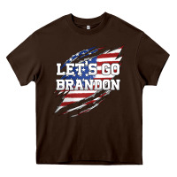 Let's Go Brandon Ripped Cloth With American Flag Heavy Core Tee | Teevron