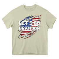 Mossy Let's Go Brandon Ripped Cloth with American Flag Heavy Core Tee - Jasminsmagicworld
