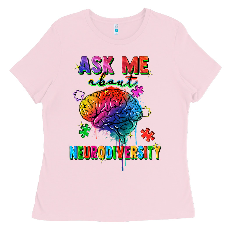 Ask Me About Neurodiversity Ladies Tee by FaDigitalArtStudio | Teevron