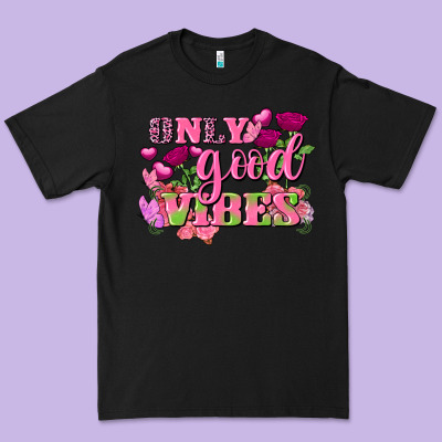 Valentine's Day Only Good Vibes Premium Tee Designed By Fadigitalartstudio