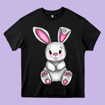 Cute Bunny Easter Heavy Core Tee Designed By Cowgirlartshop
