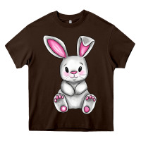 Chocolate Brown Cute bunny Easter Heavy Core Tee - CowGirlArtShop