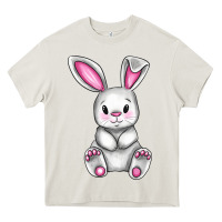Cream Cute bunny Easter Heavy Core Tee - CowGirlArtShop