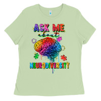 Matcha ask me about neurodiversity Ladies Tee - FaDigitalArtStudio