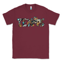 Burgundy texas sunflower cowhide leopard texas map Classic Tee - Artiststas