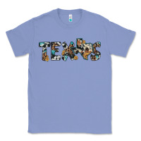 Colony Blue texas sunflower cowhide leopard texas map Classic Tee - Artiststas