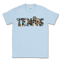 Dusty Blue texas sunflower cowhide leopard texas map Classic Tee - Artiststas