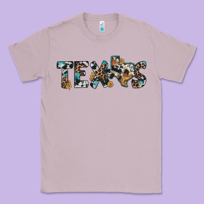 Texas Sunflower Cowhide Leopard Texas Map Classic Tee Designed By Artiststas