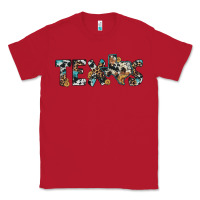 Red texas sunflower cowhide leopard texas map Classic Tee - Artiststas
