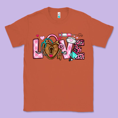Love Valentines Day Nurse Classic Tee Designed By Oliviacreatesart