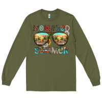 Army Green Mom Bad Summer Long Sleeve Tee - CowhideDigitalArt