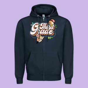 Third Grade Zipper Hoodie Designed By Jahusdesignshop