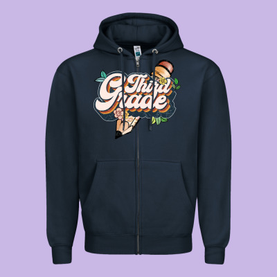 Third Grade Zipper Hoodie Designed By Jahusdesignshop